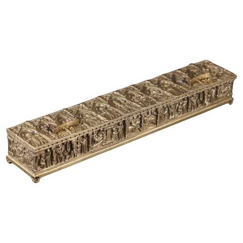 Gothic Revival Religious Ecclesiastical Bronze Chest Casket Jewelry Box