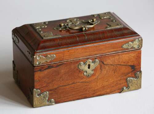 Tea Caddy George II Brass Padouk English circa 1760