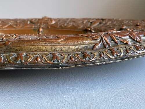Dish Bowl Oval Copper Brass Plaque Diana The Huntress 19th C
