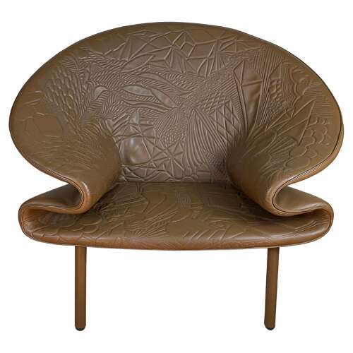 Moroso Doodle Armchair Premium Leather Italian Mid Century