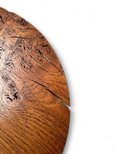 Wine Table, oak and burr oak