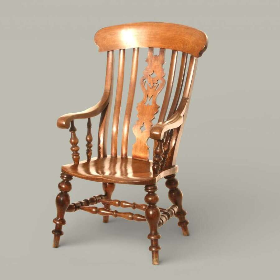 WINDSOR FARMHOUSE ARMCHAIR OF IMPORTANT PROPORTION, C1890