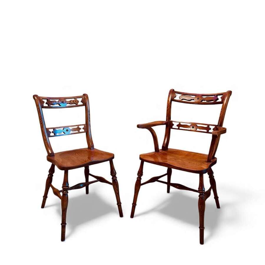 Oxford fretted splat chairs (6 + 2)