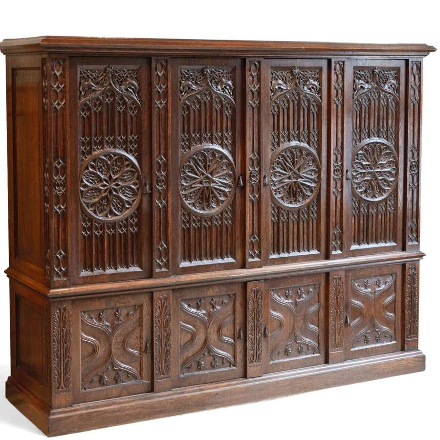 Gothic revival cupboard c1900