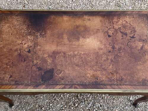 Louis XV Style Rosewood and Tulipwood Bureau Plat Ormolu Desk by MERCIER FRÈRES
