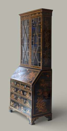 CHINOISERIE BUREAU BOOKCASE, C1900