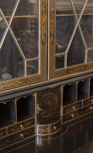 CHINOISERIE BUREAU BOOKCASE, C1900