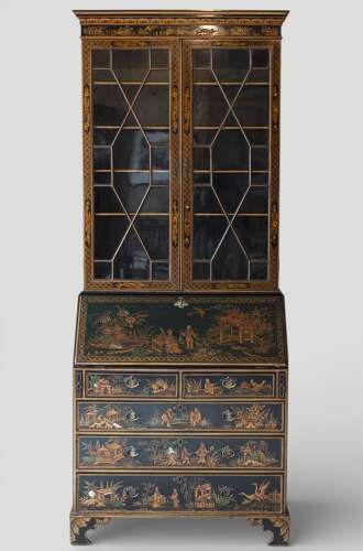 CHINOISERIE BUREAU BOOKCASE, C1900