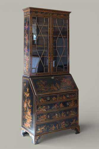 CHINOISERIE BUREAU BOOKCASE, C1900