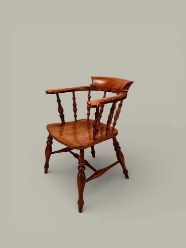 WINDSOR CAPTAIN'S CHAIR IN ASH & BEECH WITH ELM SEAT C 1890