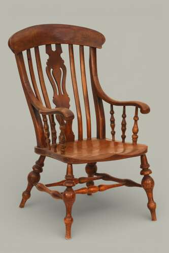 WINDSOR LARGE FARMHOUSE ARMCHAIR IN FRUTWOOD & ELM, C1890