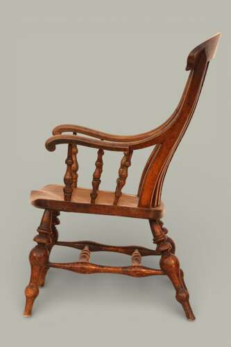 WINDSOR LARGE FARMHOUSE ARMCHAIR IN FRUTWOOD & ELM, C1890