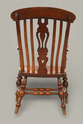 WINDSOR LARGE FARMHOUSE ARMCHAIR IN FRUTWOOD & ELM, C1890