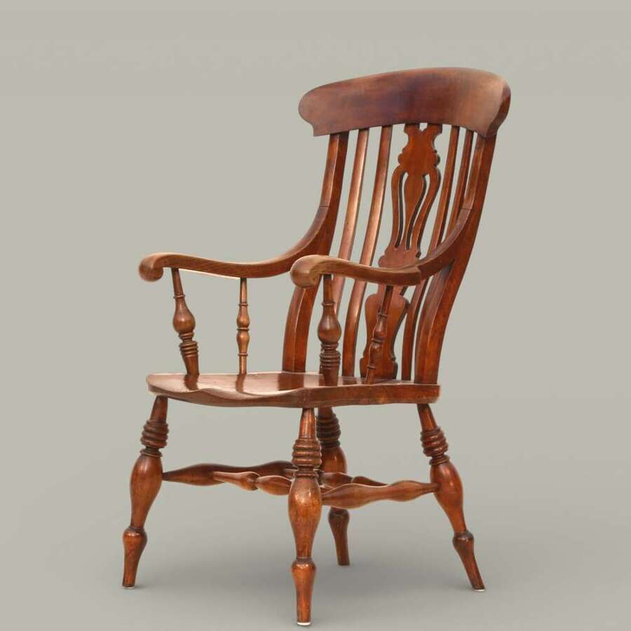 WINDSOR FARMHOUSE ARMCHAIR IN FRUITWOOD & ELM, C1890