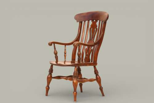 WINDSOR FARMHOUSE ARMCHAIR IN FRUITWOOD & ELM, C1890