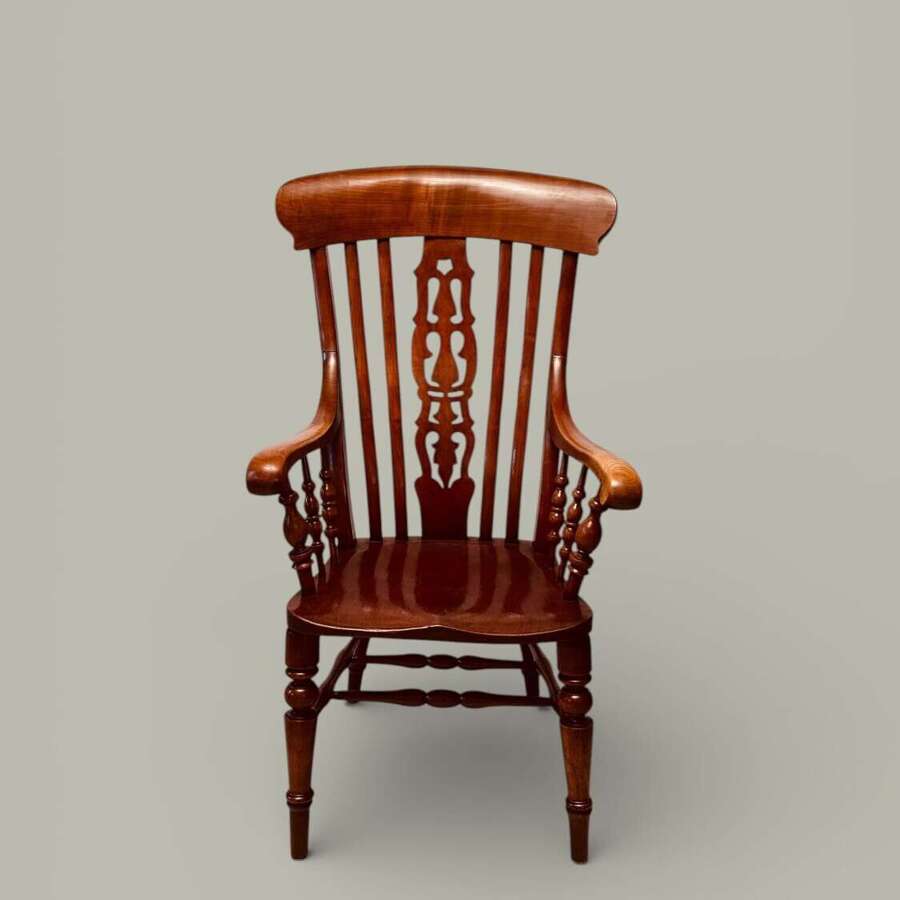 EXTRA TALL WINDSOR FARMHOUSE ARMCHAIR C1900