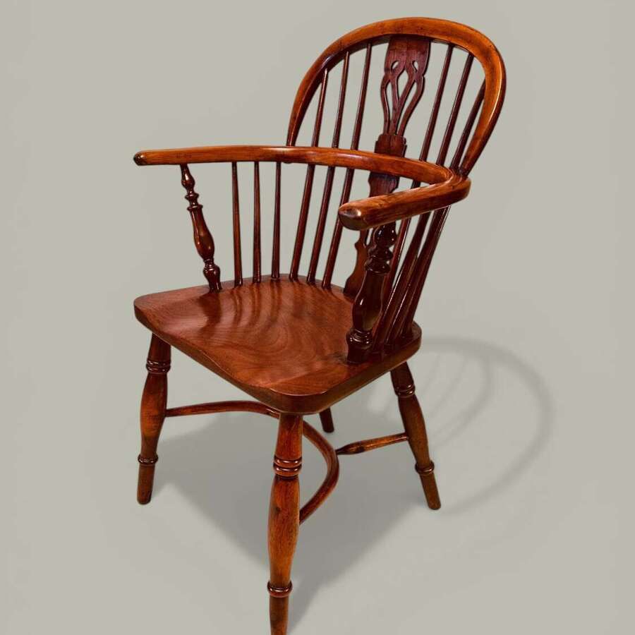 WINDSOR LOW BACK ARMCHAIR, YEW & ELM C1860