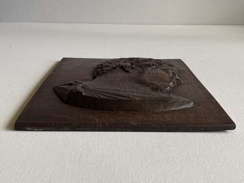 French Oak Panel Relief Roman Emperor Grand Tour Style Plaque 19th C