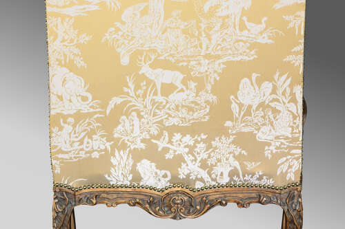 French Carved Louis XV Style Bergere Wingback Armchair, Circa 1860