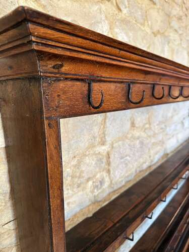 POTBOARD DRESSER WITH OPEN RACK, OAK, C1790