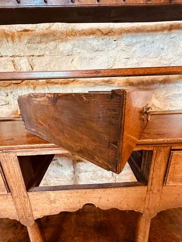 POTBOARD DRESSER WITH OPEN RACK, OAK, C1790