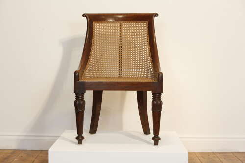 Regency Barrel Back Antique Library Side Chair