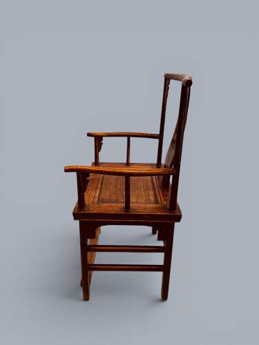 PAIR ELM ARMCHAIRS, CHINESE, C1880