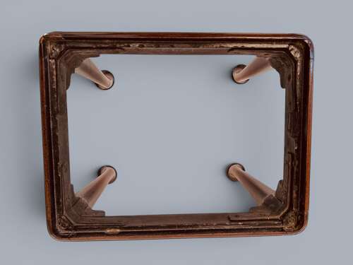 CABRIOLE LEG STOOL, RED WALNUT, C1720