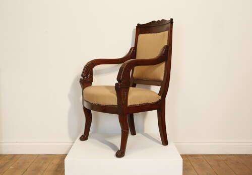 Early 19th Century Smart French Empire Mahogany Side or Desk Chair