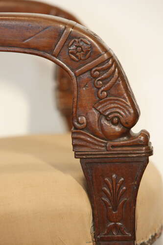 Early 19th Century Smart French Empire Mahogany Side or Desk Chair