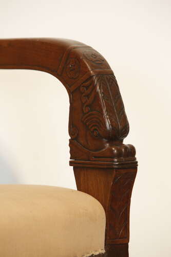 Early 19th Century Smart French Empire Mahogany Side or Desk Chair