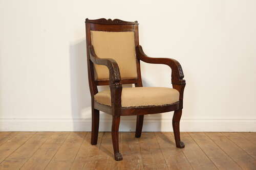 Early 19th Century Smart French Empire Mahogany Side or Desk Chair