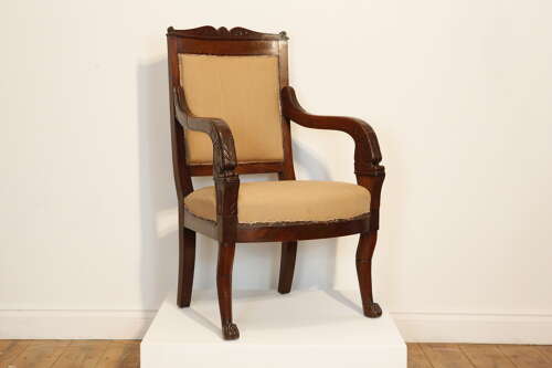 Early 19th Century Smart French Empire Mahogany Side or Desk Chair