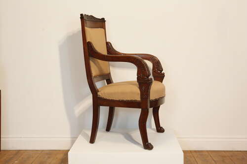 Early 19th Century Smart French Empire Mahogany Side or Desk Chair