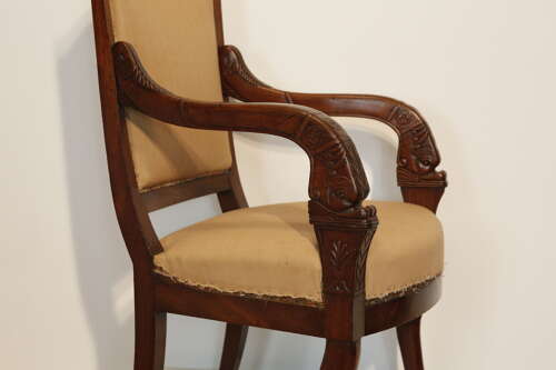Early 19th Century Smart French Empire Mahogany Side or Desk Chair