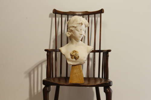 Early 20th Century Italian Carrara Marble Bust of Beautiful Lady by Affortunato Gory