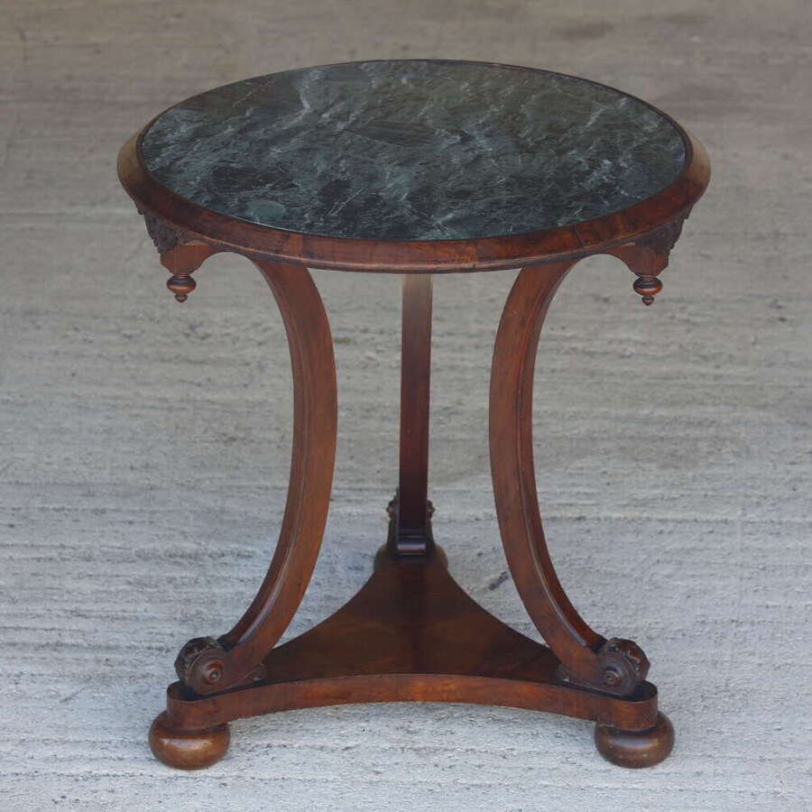 Antique 19th Century French Marble-Top Gueridon Side / Lamp Table