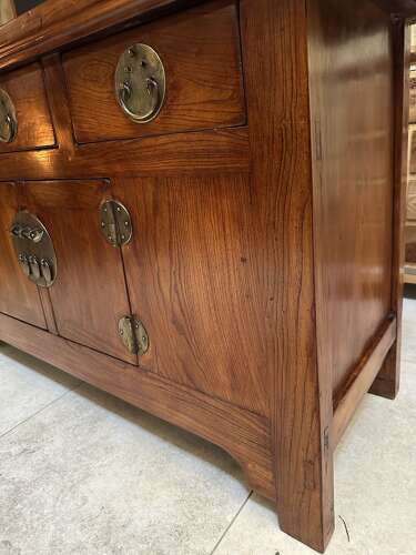 CHINESE DRESSER BASE / ALTAR CABINET IN ELM, MING DYNASTY, C1890
