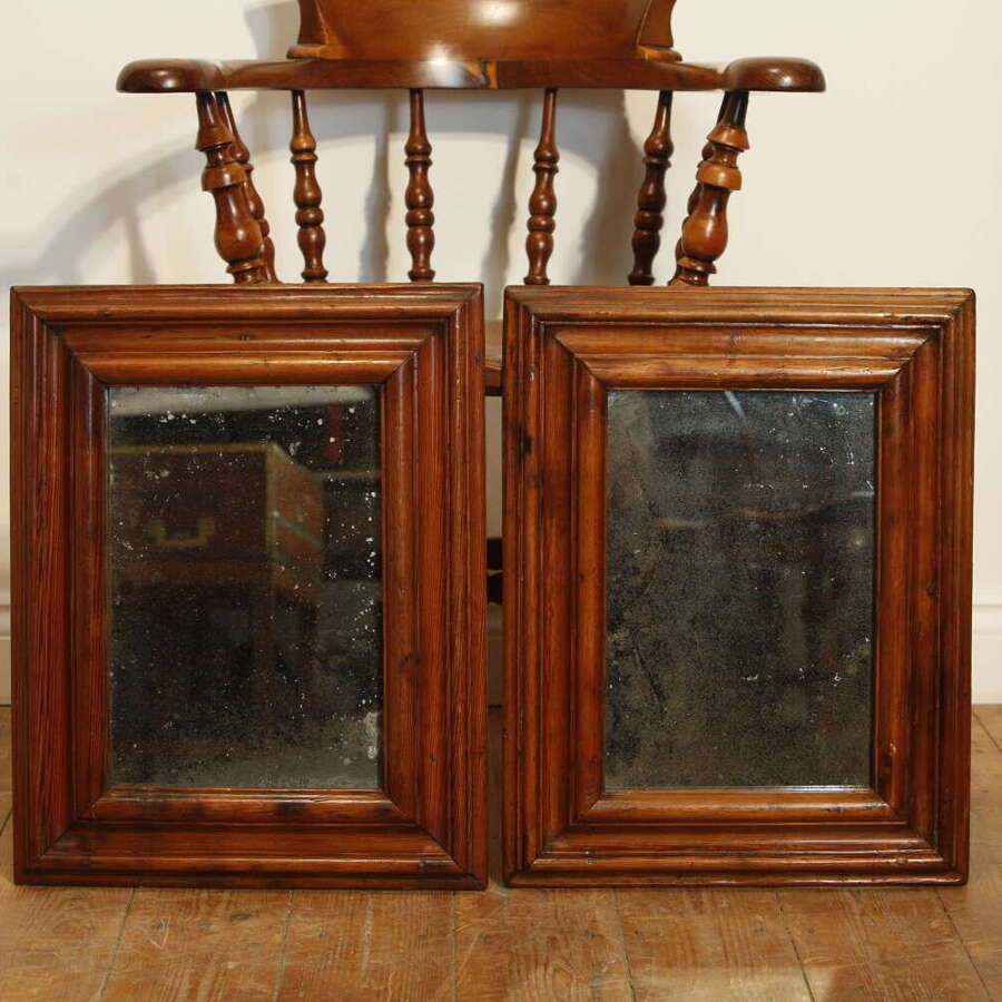 Pair of 19th Century English Carved Moulded Pine Frame Mirrors