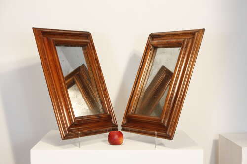 Pair of 19th Century English Carved Moulded Pine Frame Mirrors