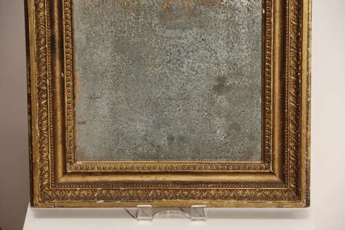 19th Century French Distressed Giltwood Mirror, circa 1870