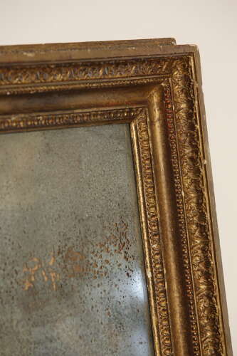 19th Century French Distressed Giltwood Mirror, circa 1870