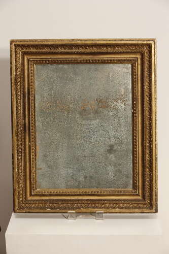 19th Century French Distressed Giltwood Mirror, circa 1870