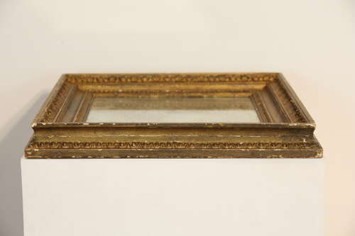 19th Century French Distressed Giltwood Mirror, circa 1870