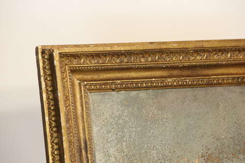 19th Century French Distressed Giltwood Mirror, circa 1870