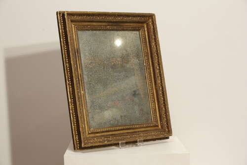 19th Century French Distressed Giltwood Mirror, circa 1870