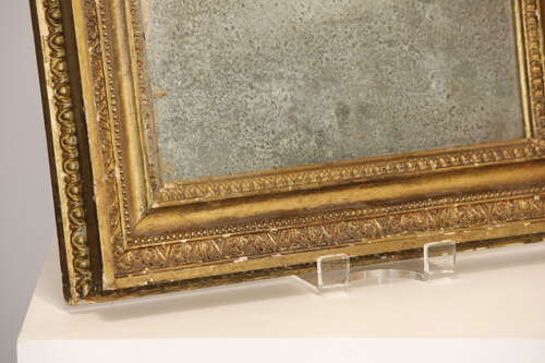 19th Century French Distressed Giltwood Mirror, circa 1870