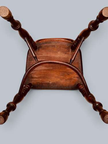 WINDSOR LOW BACK ARMCHAIRS, PAIR IN YEW, GABBITASS STYLE C1840