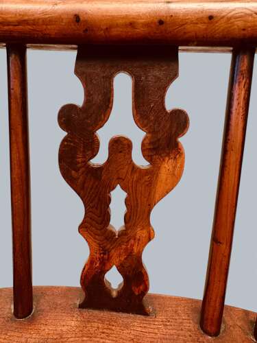 WINDSOR LOW BACK ARMCHAIRS, PAIR IN YEW, GABBITASS STYLE C1840