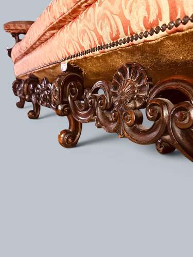 LOUIS XIV STYLE SOFA IN WALNUT C1890